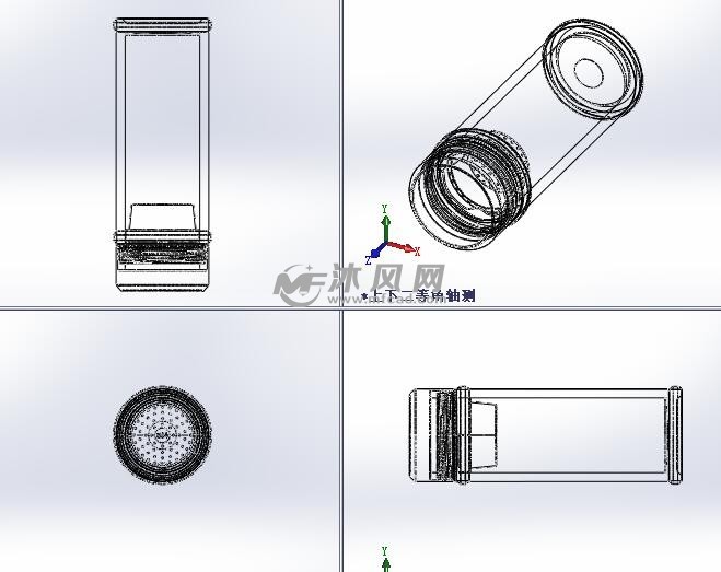 保温杯设计模型三视图