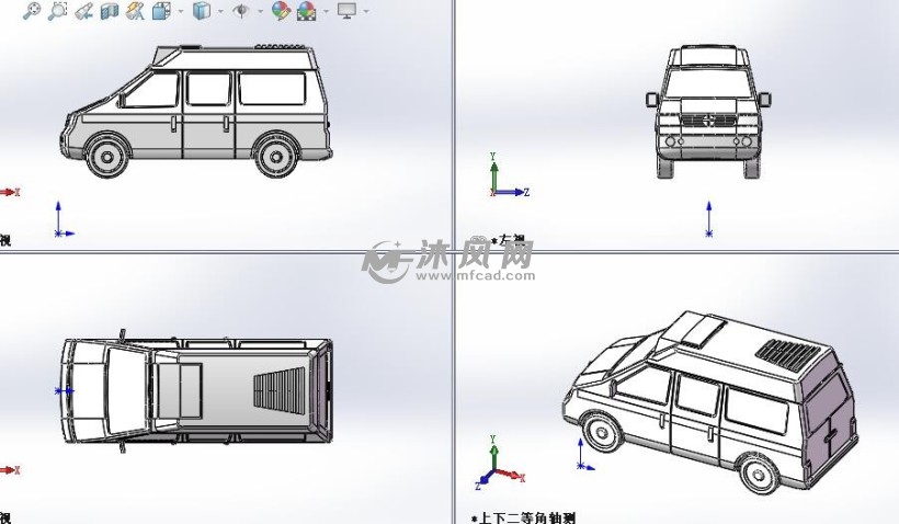 玩具车设计模型建模三视图