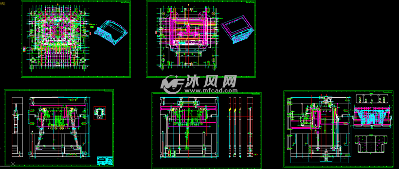 老式彩电电视机前壳底座模具