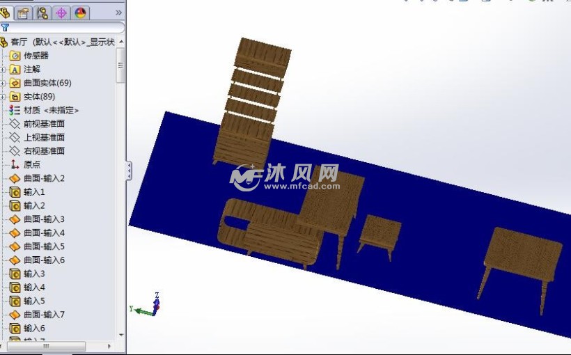 木制结构客厅设计模型建模