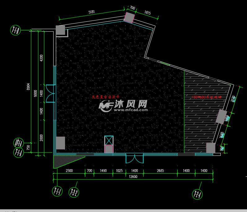 冰激凌店cad施工效果图