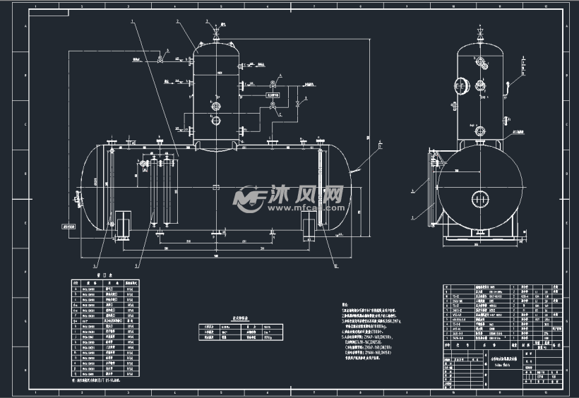 v=50m3 150t/h全补给水除氧器及水箱图纸