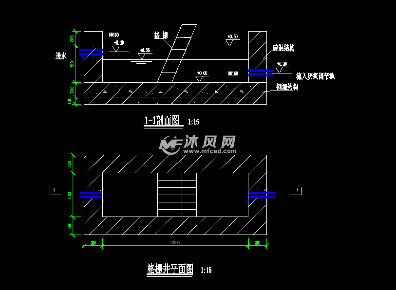 格栅井平面图