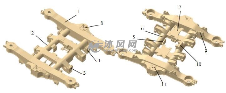 动车组转向架装配模型