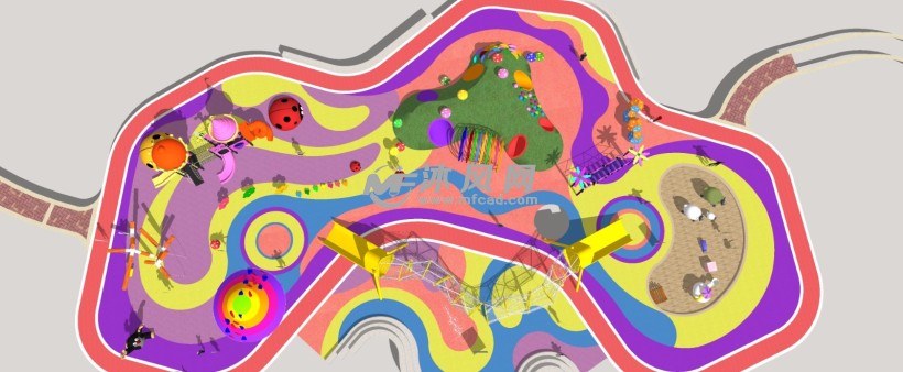 公园游乐场七彩儿童乐园三维模型