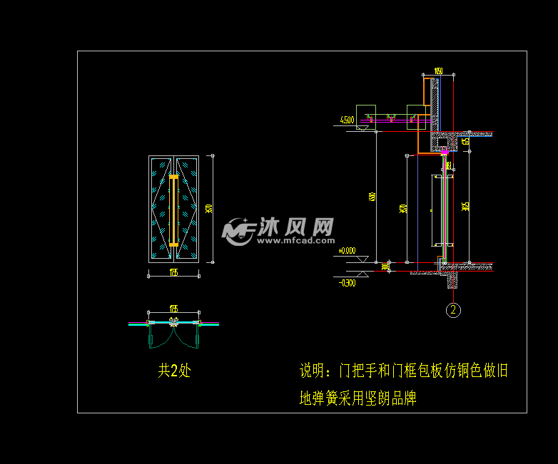 地弹门图纸