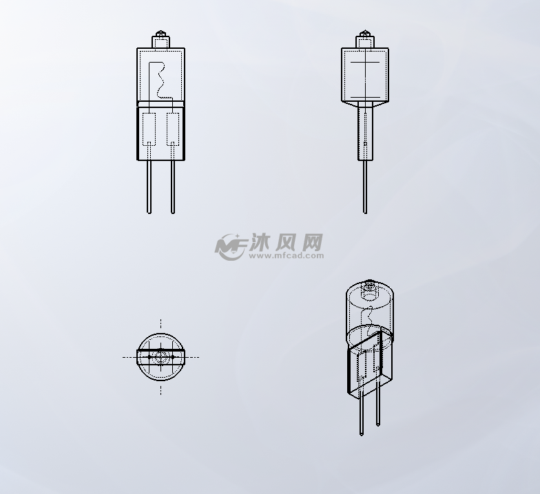 小灯泡模型三视图