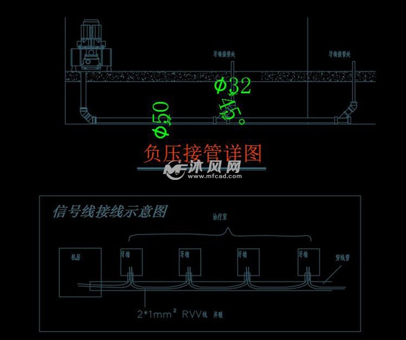 牙科医院诊所cad施工图