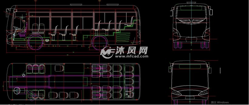 客车车身总布置图