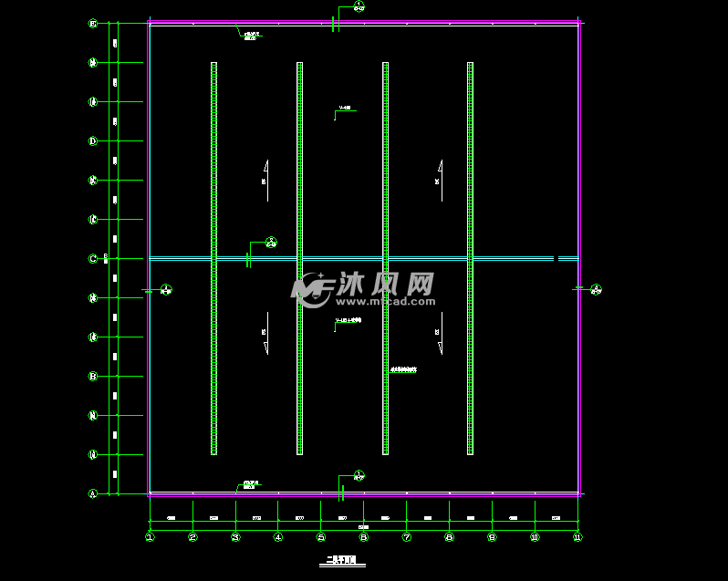 跨度66米柱距6米两层钢结构厂房图纸