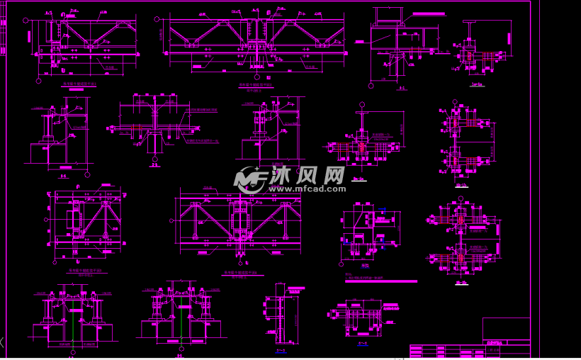 10603平方米三台50吨行车轻钢结构车间建筑结构图纸