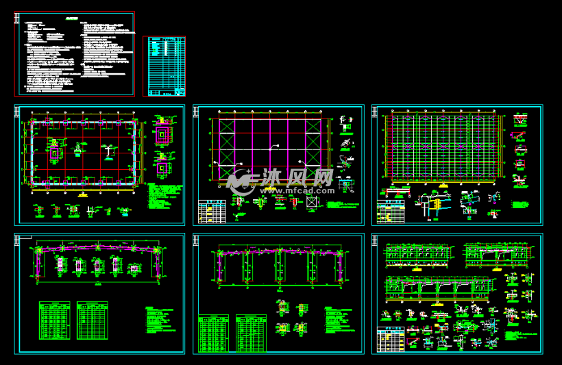 钢结构单层工业厂房结构施工图纸