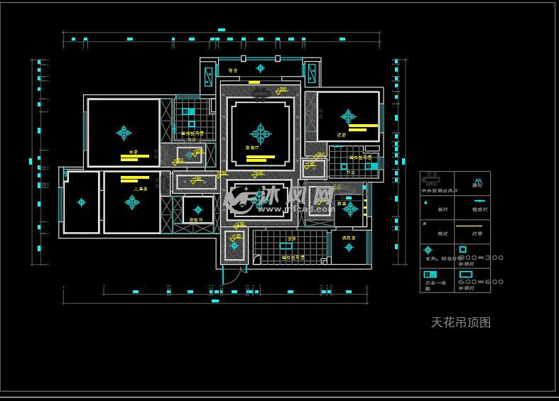 简约中式家装设计图 - 建筑装修图纸 - 沐风网