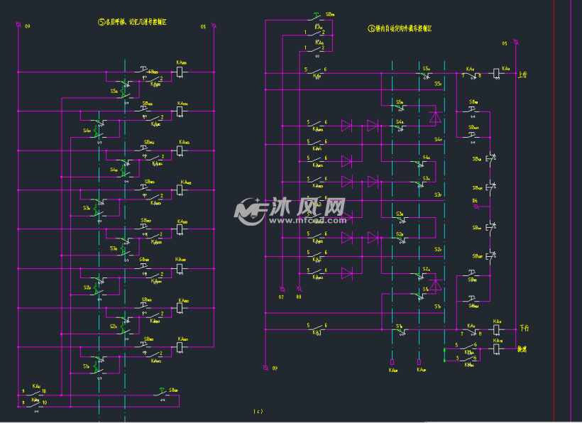 电梯电气控制电路图 - 电气工程图纸 - 沐风网