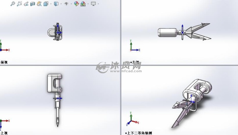 液压剪刀设计模型三视图