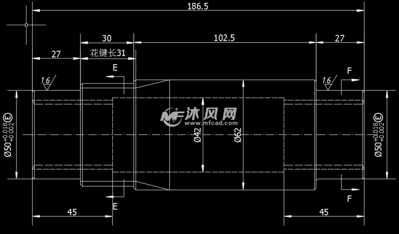 渐开线花键轴