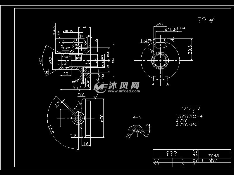 油阀座零件图