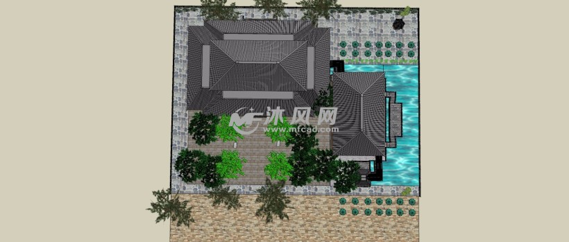 古建筑城楼公园三维模型