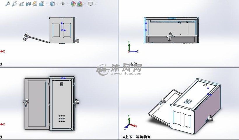 钣金电控箱体设计模型三视图