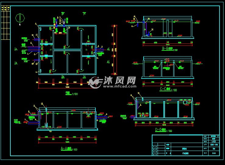 消池平面图剖面图