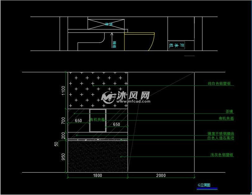 奶茶店cad施工图