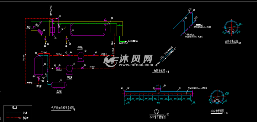 10000立方 /d溶气气浮池设备图纸