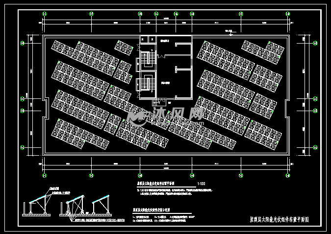 屋顶层太阳能光伏组件布置平面图