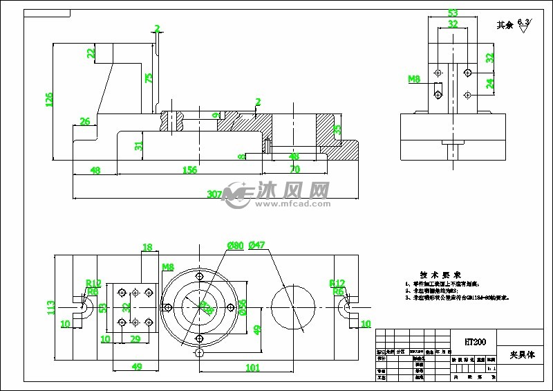 夹具体零件图-model