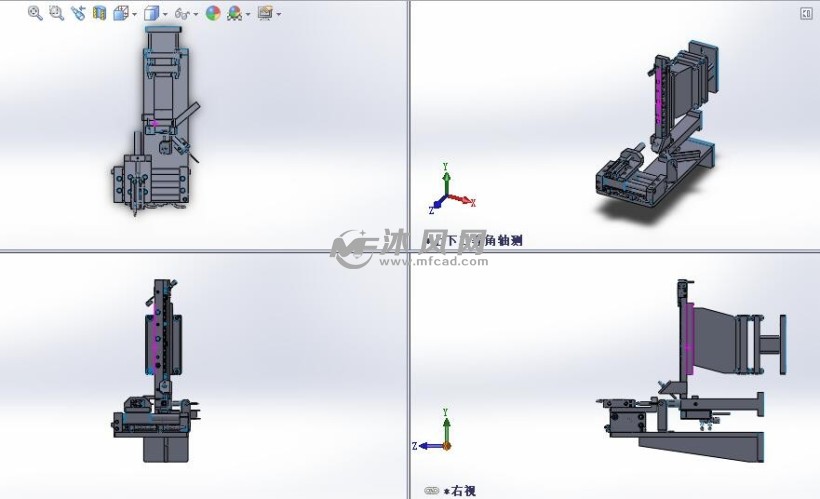 圆环零件抓取机械手设计模型三视图