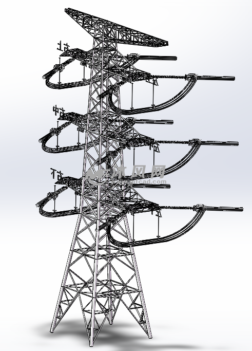 高压输电塔 - 建筑模型图纸 - 沐风网