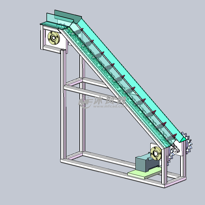 solidworks爬坡皮带输送机