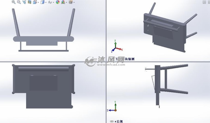 桌子设计模型三视图