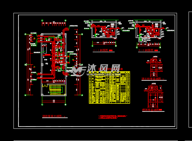 消防泵房给排水设计图纸