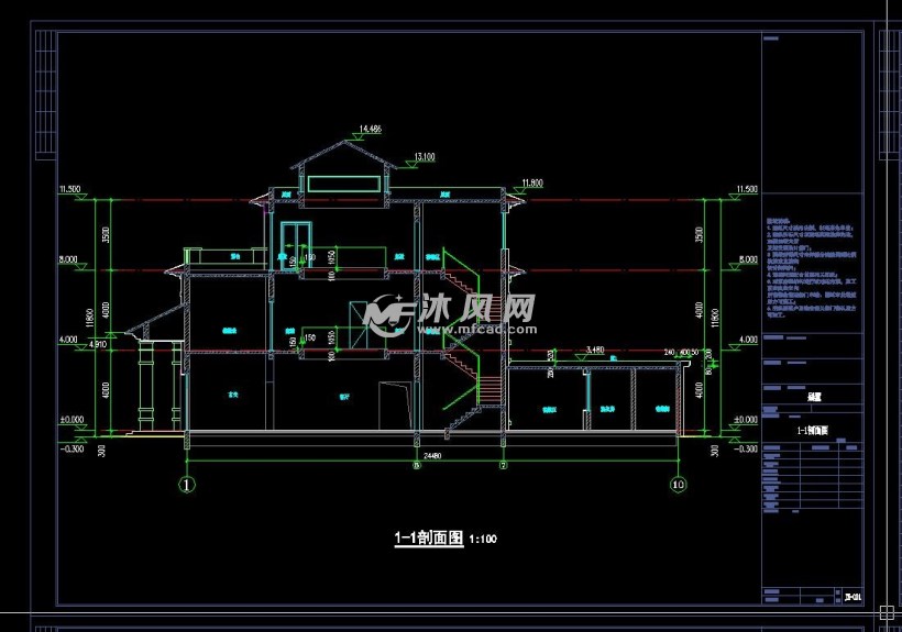 农村3层独栋别墅建筑设计施工图