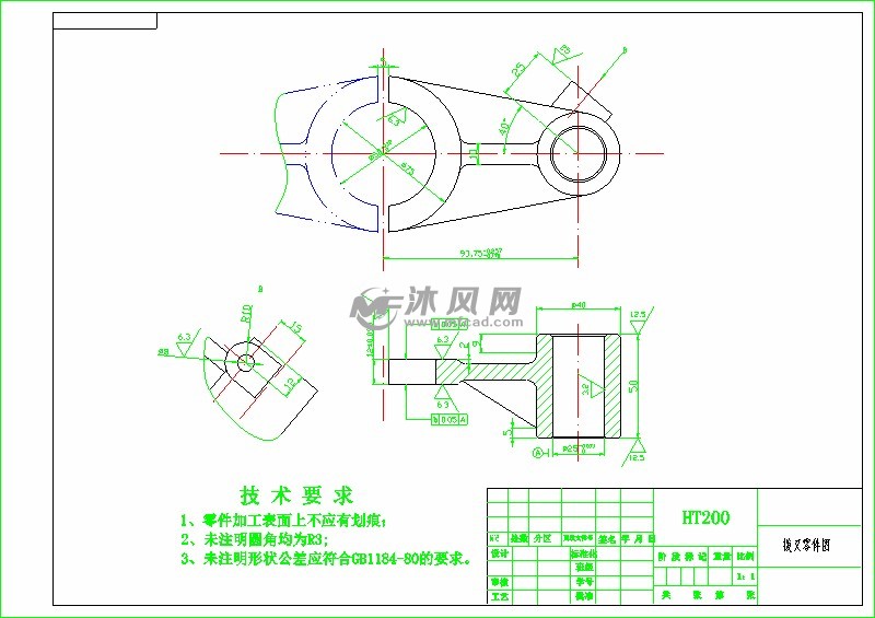 拨叉零件图-model