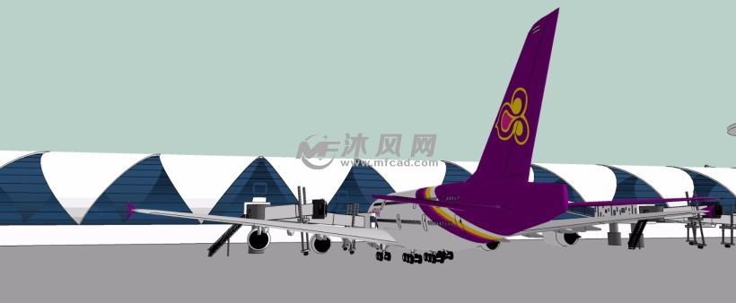 空客a380客机航站楼国际机场设计三维模型