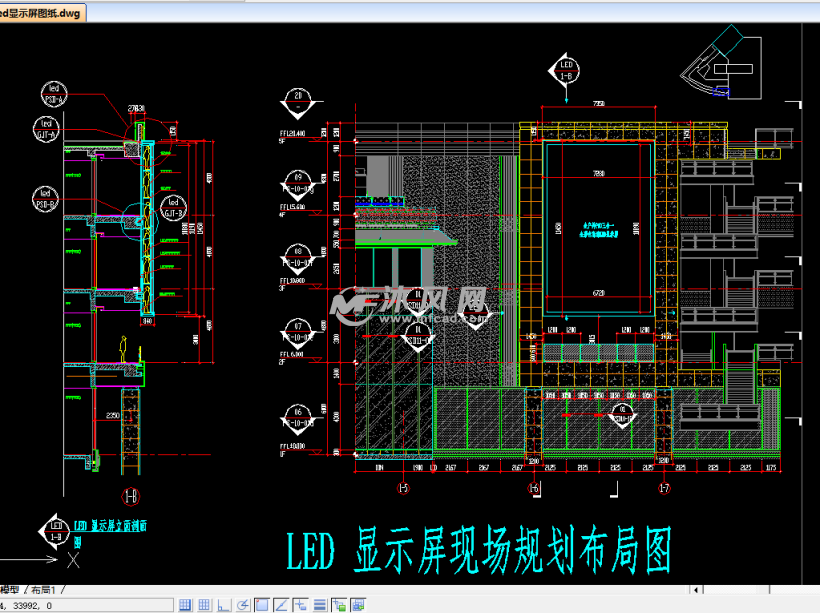 楼梯墙面户外p10全彩led显示屏钢结构施工图纸