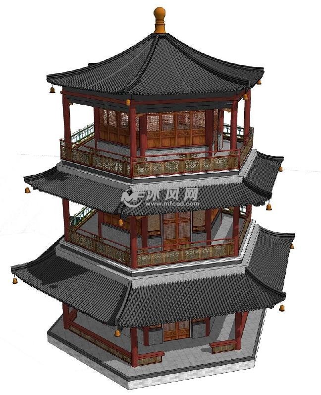 承德避暑山庄上帝阁模型 - 中外古建筑模型图纸 - 沐风网