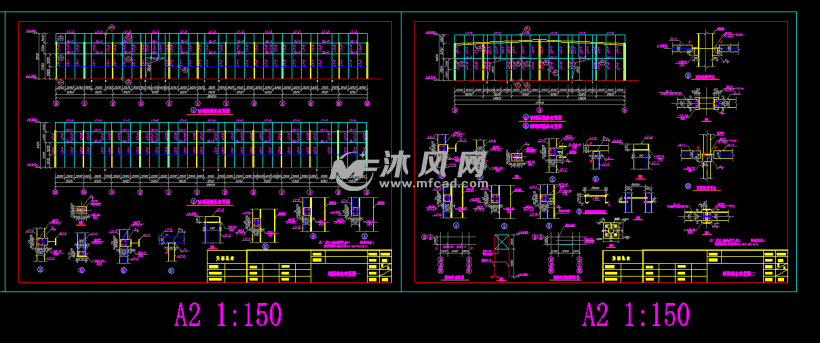 36米跨单层钢结构车间厂房施工图纸(5吨吊车)