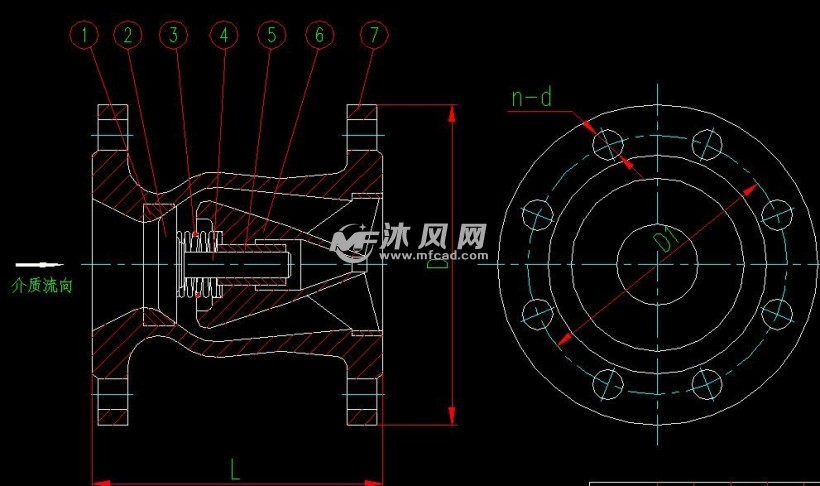 静音式止回阀 - 阀体图纸 - 沐风网