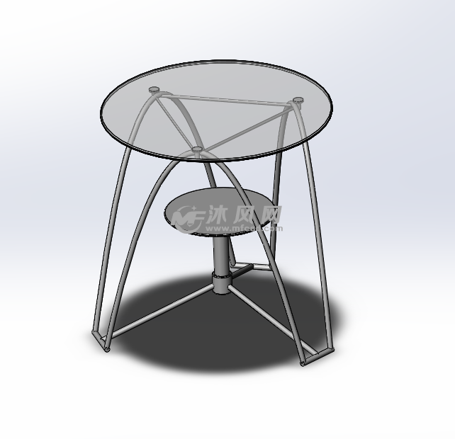 玻璃小圆桌模型设计图 - 桌图纸 - 沐风网