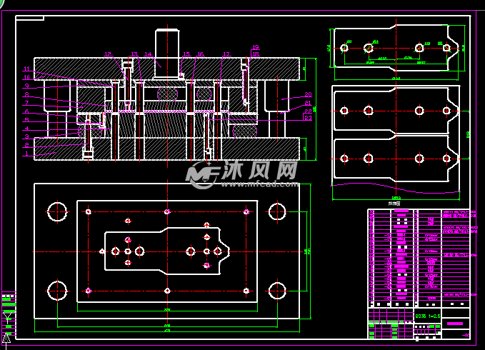 模具图纸 冲压模具图纸 其他冲压模具图纸 落料冲孔所有图