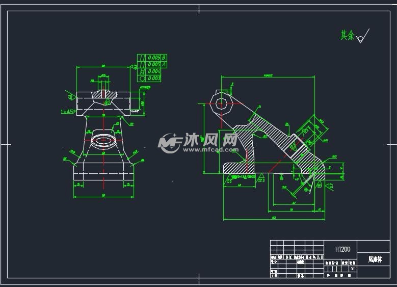 尾座钻m6孔夹具装配图包含2维图纸