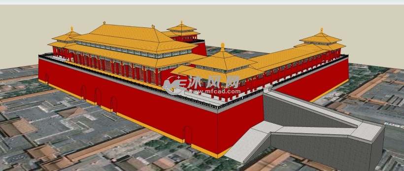 北京天安门故宫皇城大门入口午门古建筑三维模型