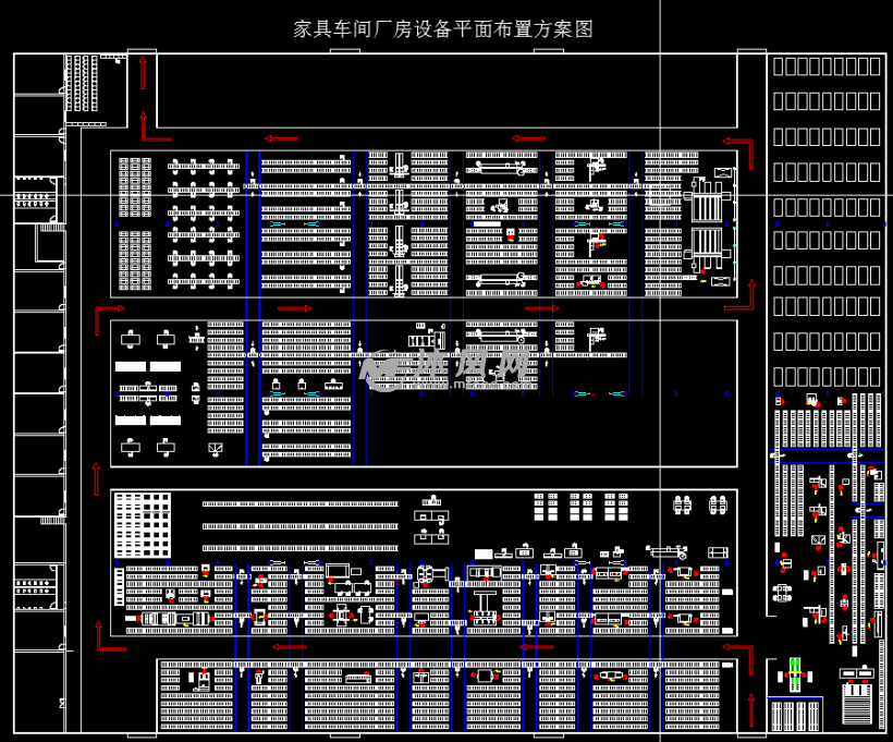 某家具生产车间设备平面布置除尘系统改造运行方案图