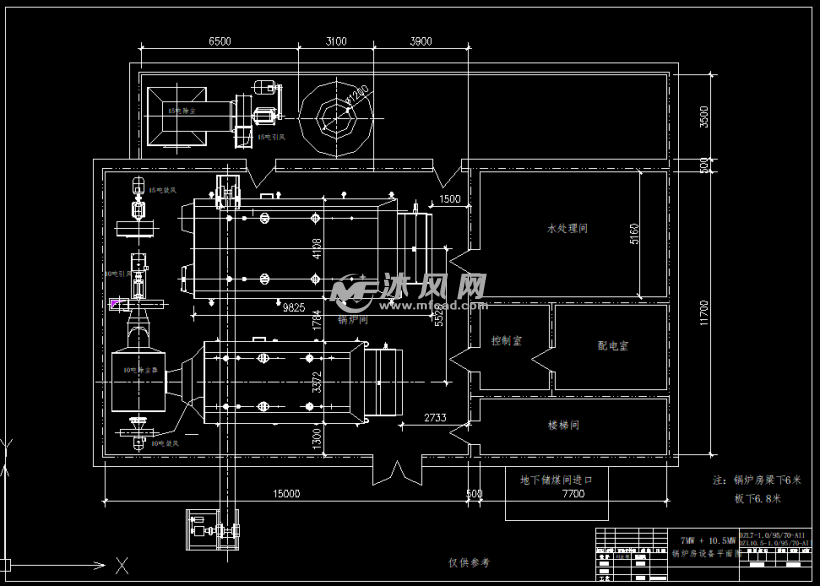 两座办公楼冬季采暖供应以及洗浴用热水锅炉房安装图纸