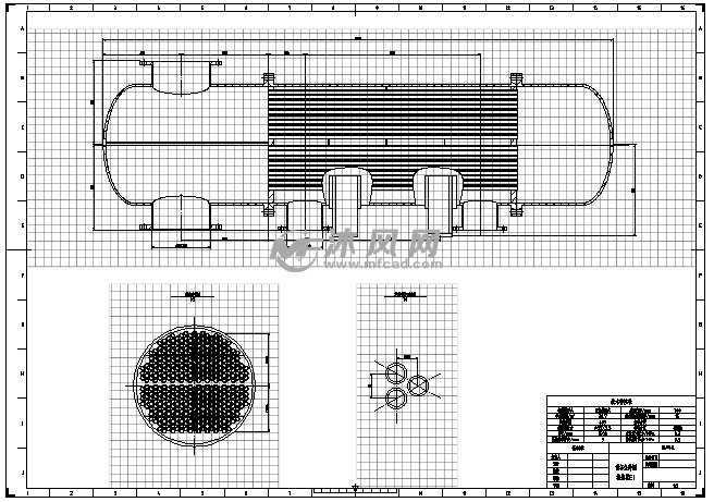 两段管板式换热器cad图纸