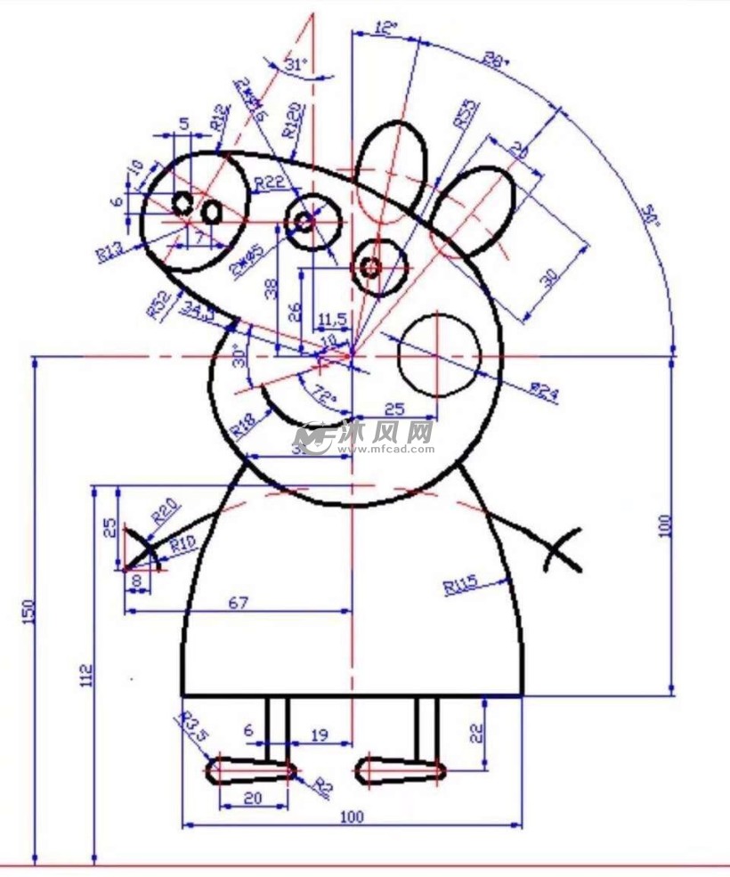 小猪佩奇ug模型 - 玩具公仔图纸 - 沐风网