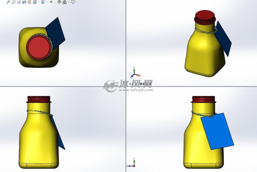 饮料瓶模型三视图