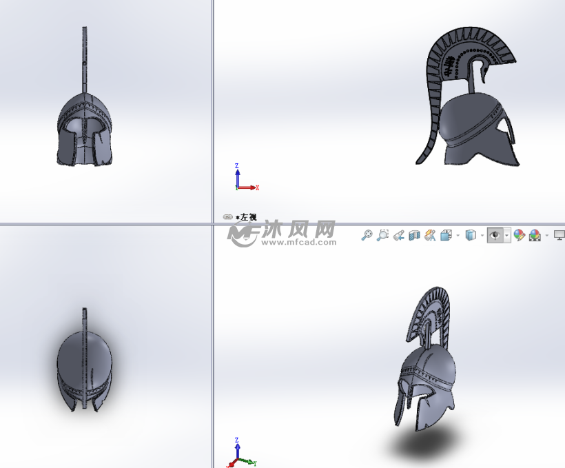 古代士兵头盔图纸模型